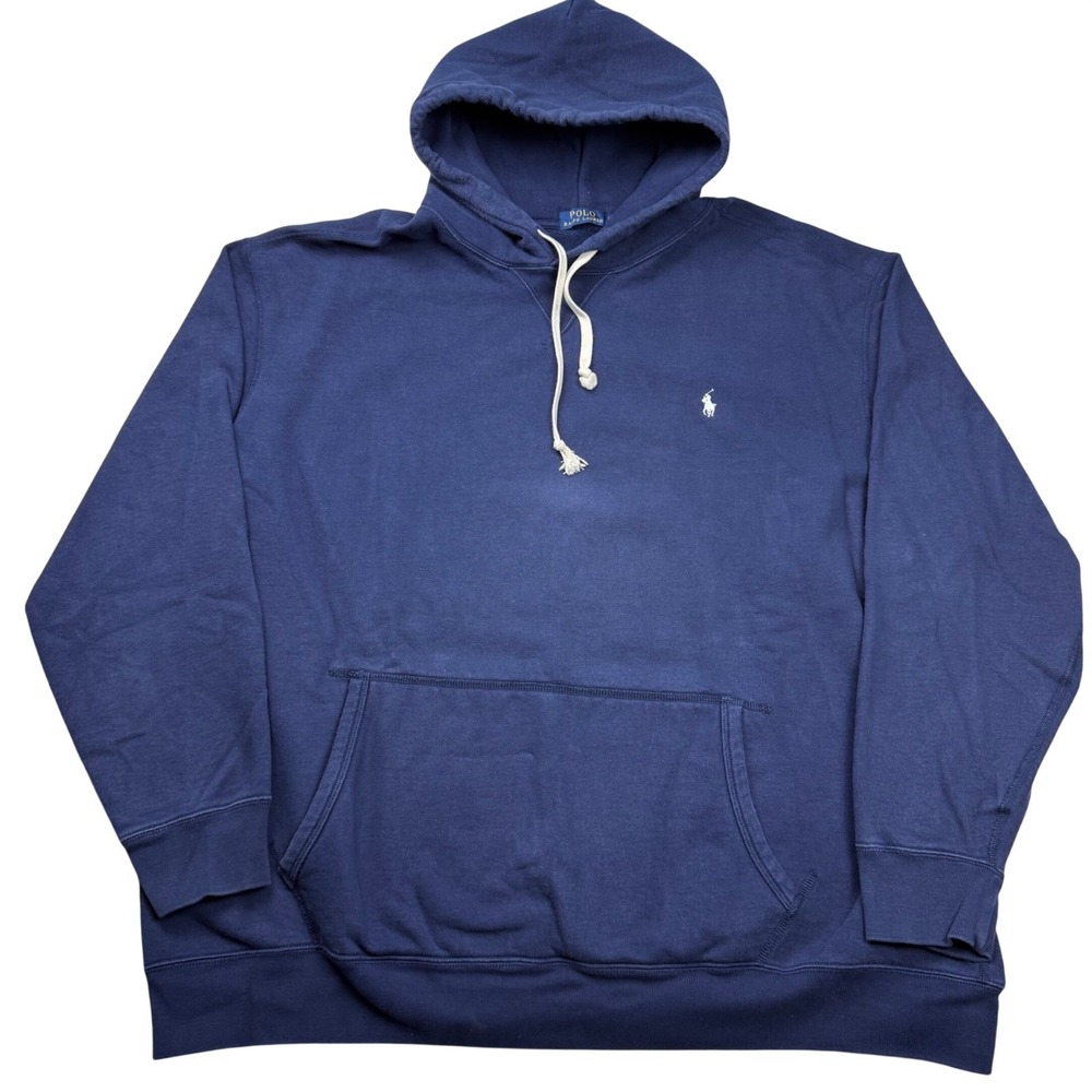Polo Ralph Lauren Mens 3XLT Navy Blue Fleece Pullover Hoodie BigTall Pony Preppy